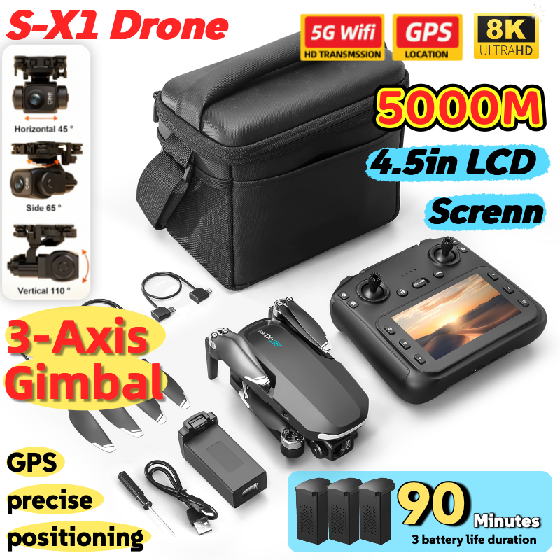 Drone Camera Thermal - S-X1 MAX GPS Drone with 3-Axis