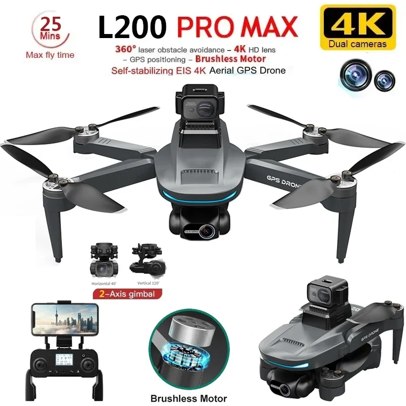 L200 PRO MAX Drone 4K 2-Axis P - Drone Camera With Gimbal avaliação e preço