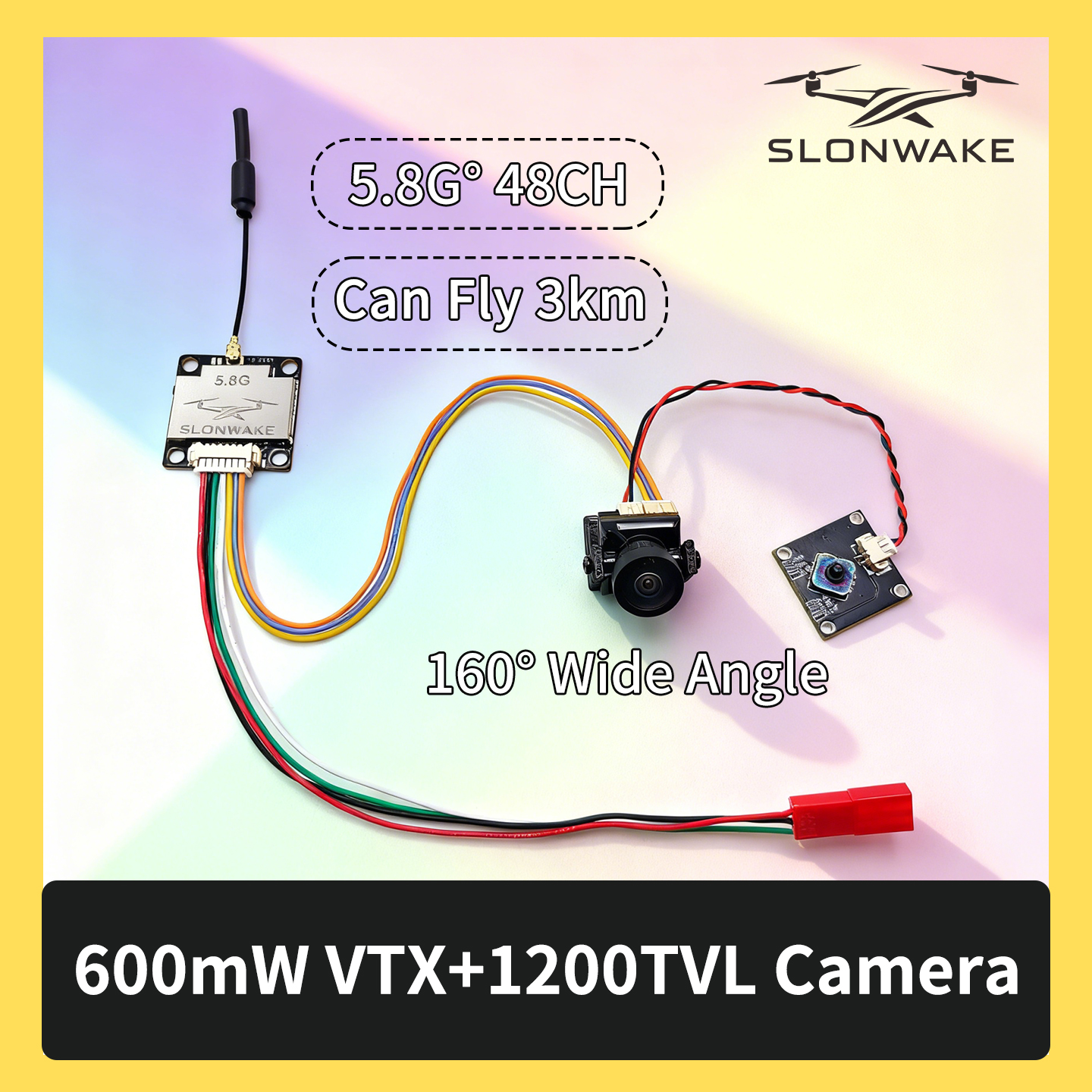 SLONWAKE 5.8G 600mW 7-24V FPV  - Drone Camera Wide Angle avaliação e preço