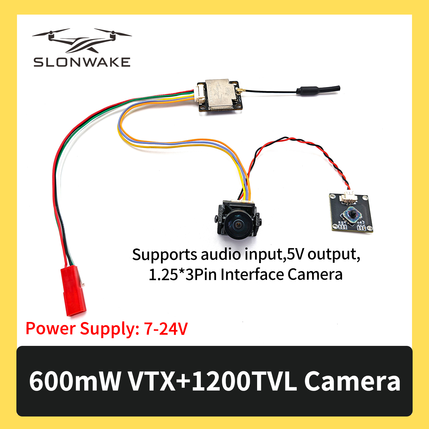 SLONWAKE 5.8G 600mW 7-24V FPV  - Drone Camera Wide Angle avaliação e preço