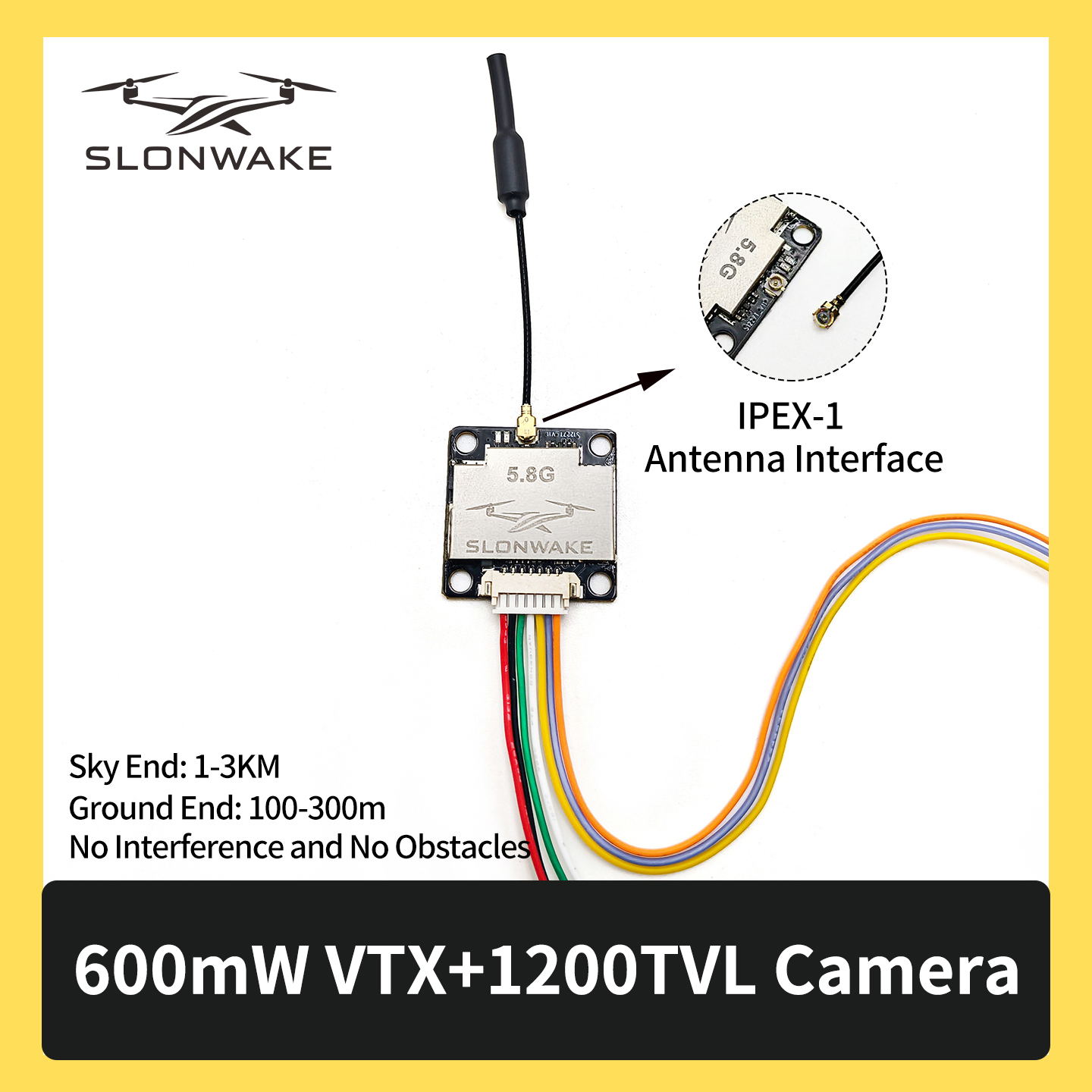 SLONWAKE 5.8G 600mW 7-24V FPV  - Drone Camera Wide Angle avaliação e preço