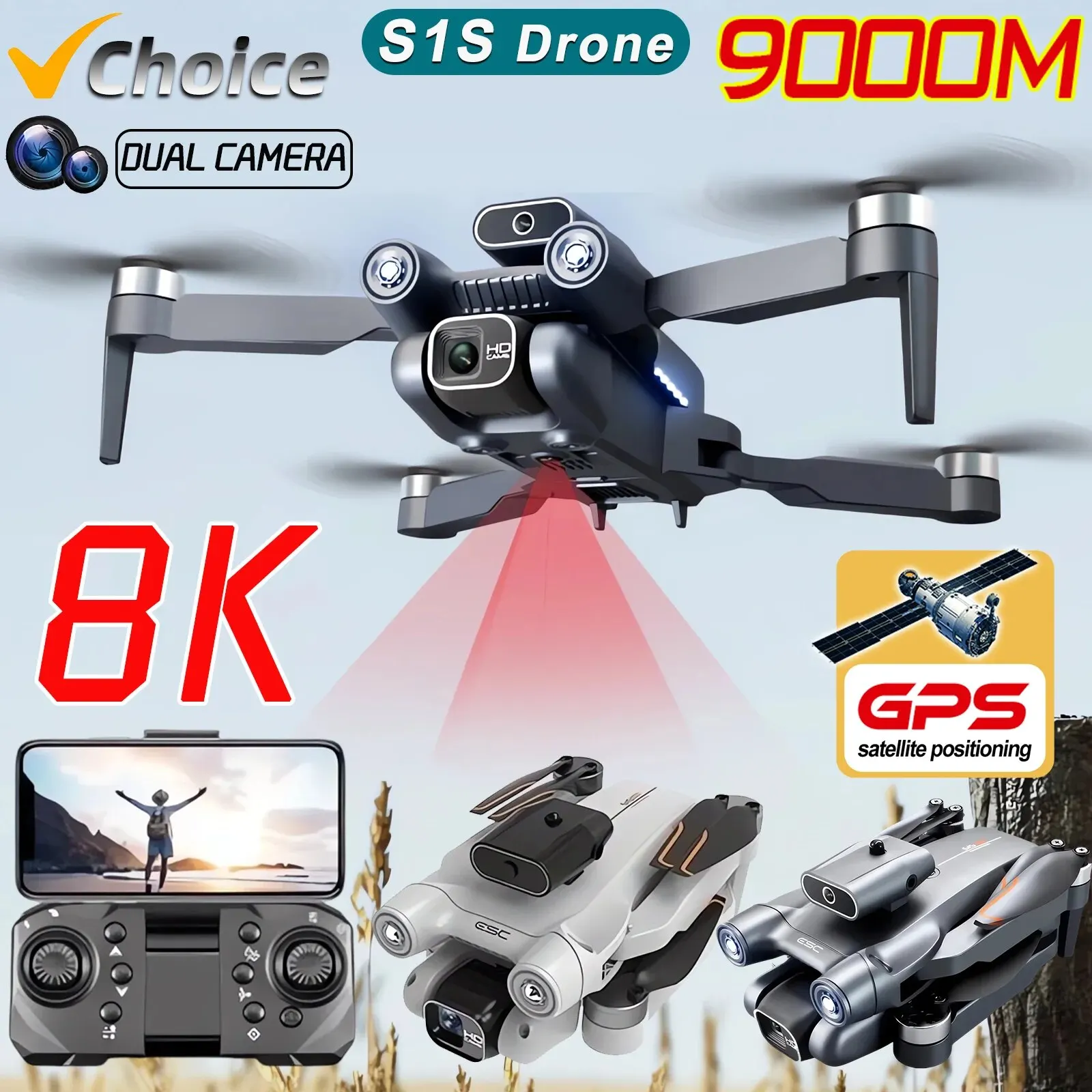 New S1S 5G GPS Drone Camera 8K - Drone Camera Professional avaliação e preço
