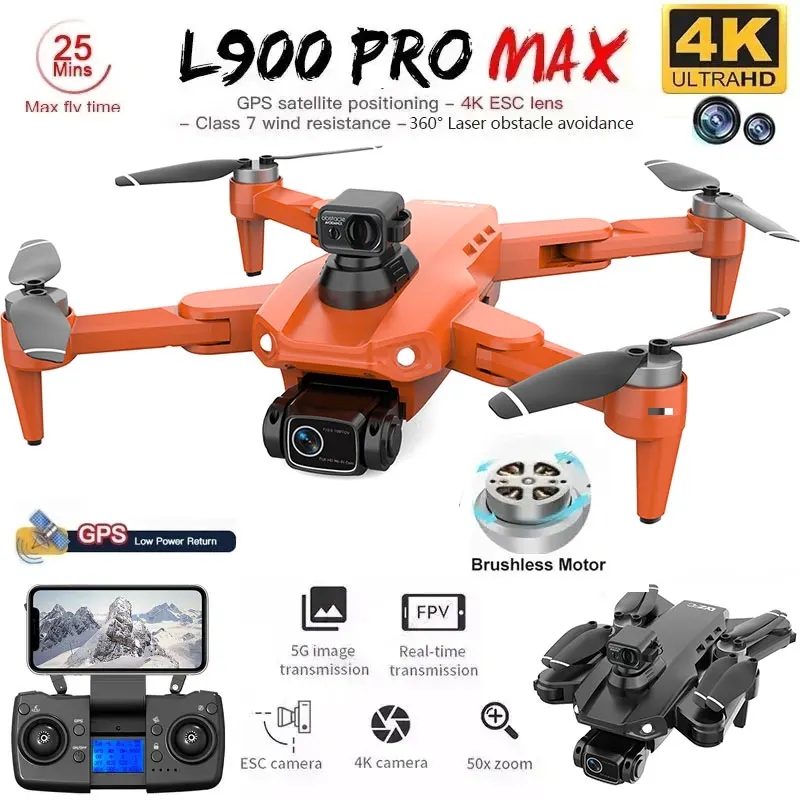 L900 Pro MAX GPS Drone 4K Prof - Drone Camera Wide Angle avaliação e preço
