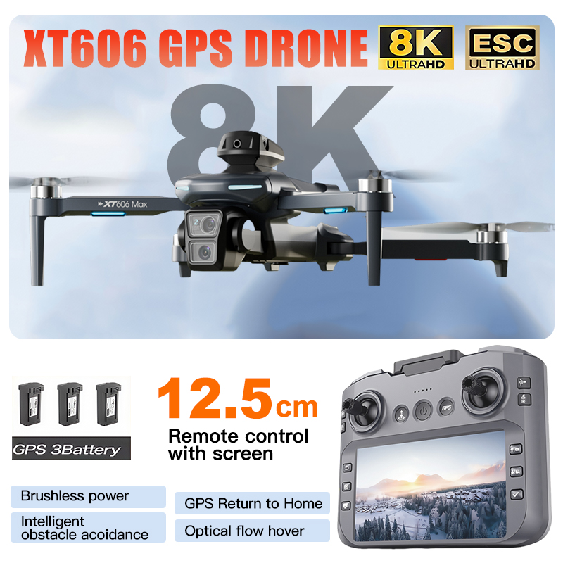 XT606 MAX 3 battery Drone 4k 8 - Drone Camera Thermal avaliação e preço