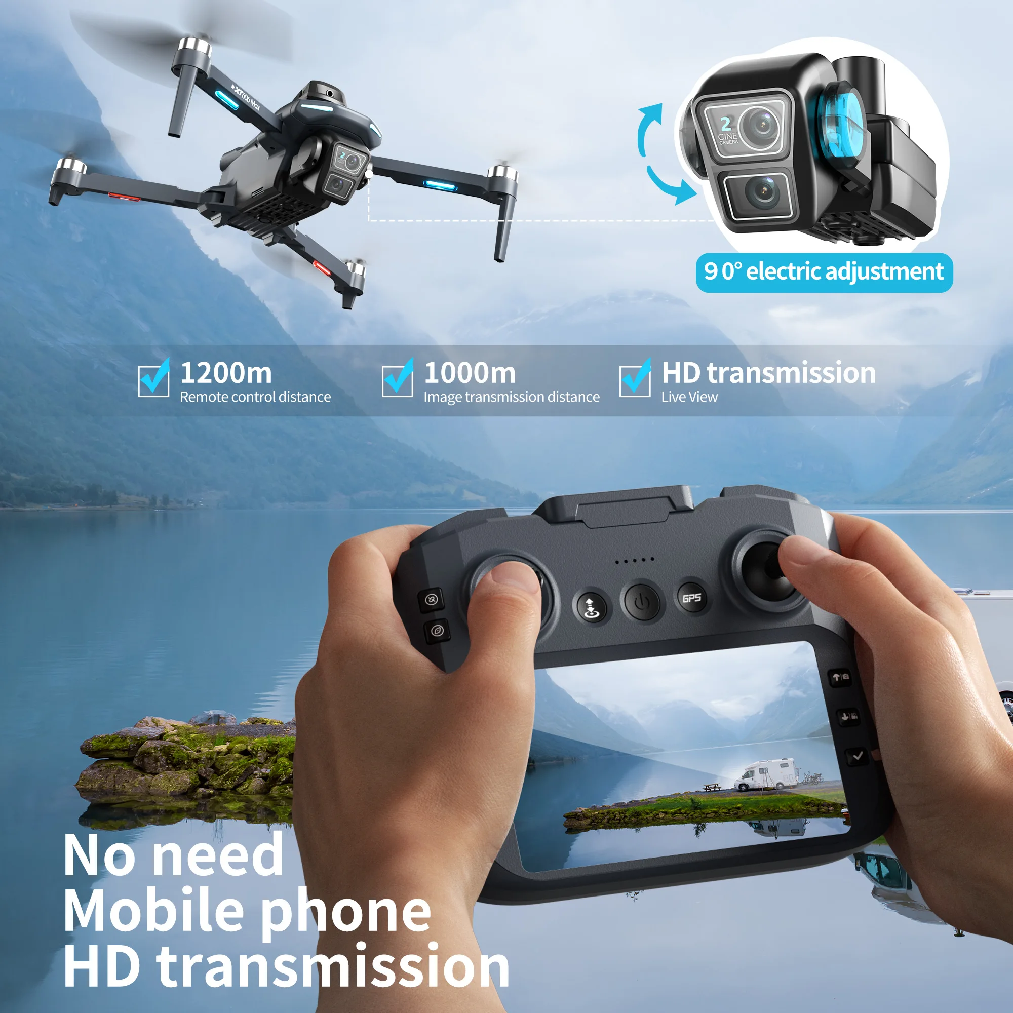 Lenovo XT606 MAX GPS Drone 4k  - Drone Camera Thermal avaliação e preço