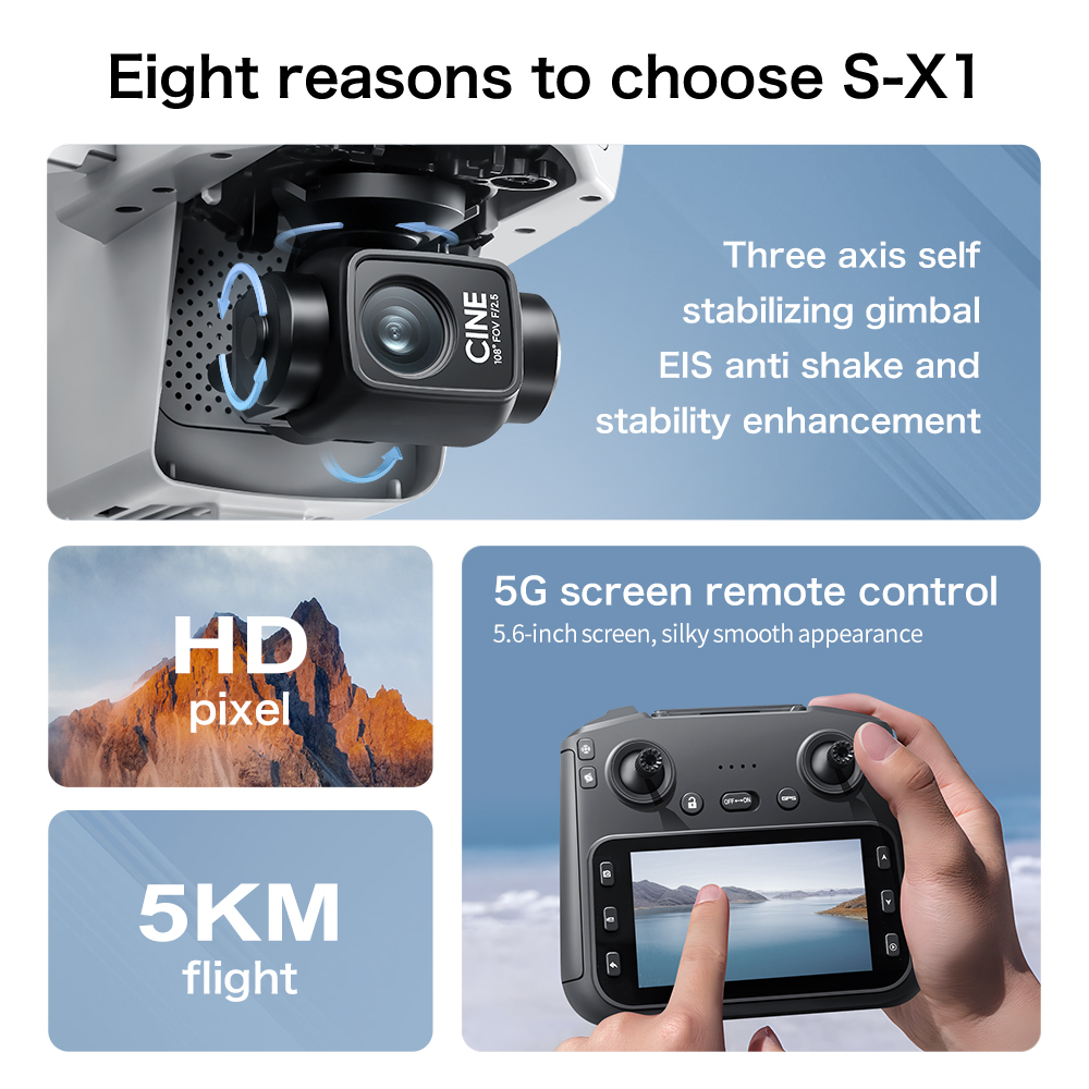 S-X1 MAX GPS Drone with 3-Axis - Drone Camera Thermal avaliação e preço