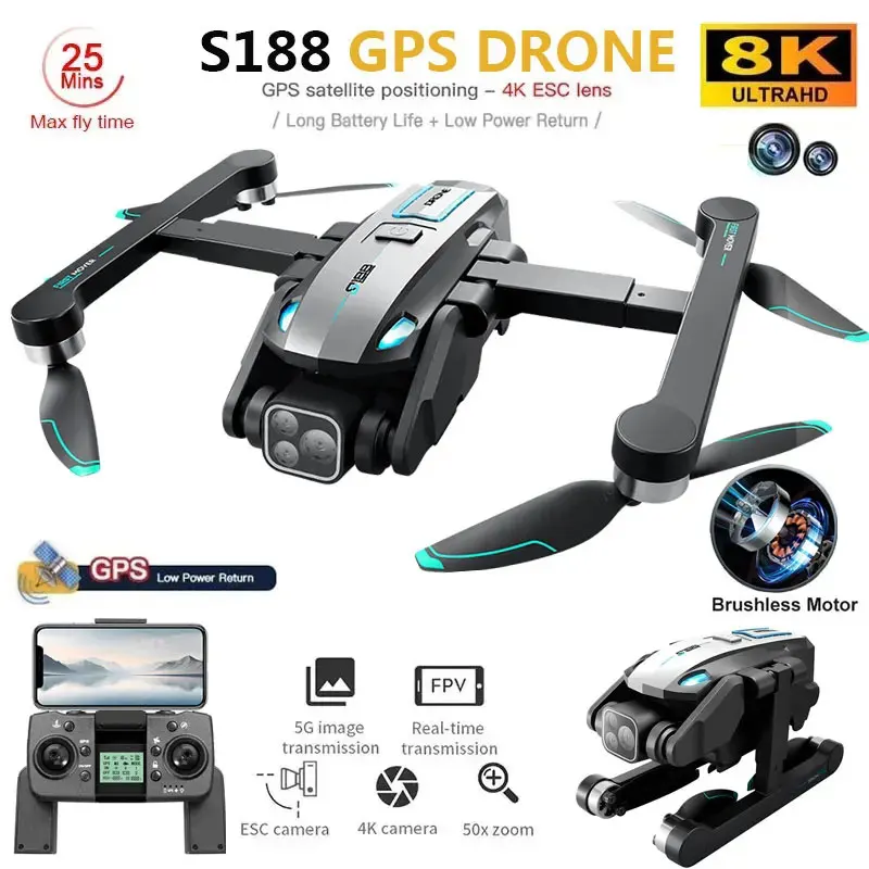 S188 Professional 8K GPS Drone - Drone Camera Professional avaliação e preço