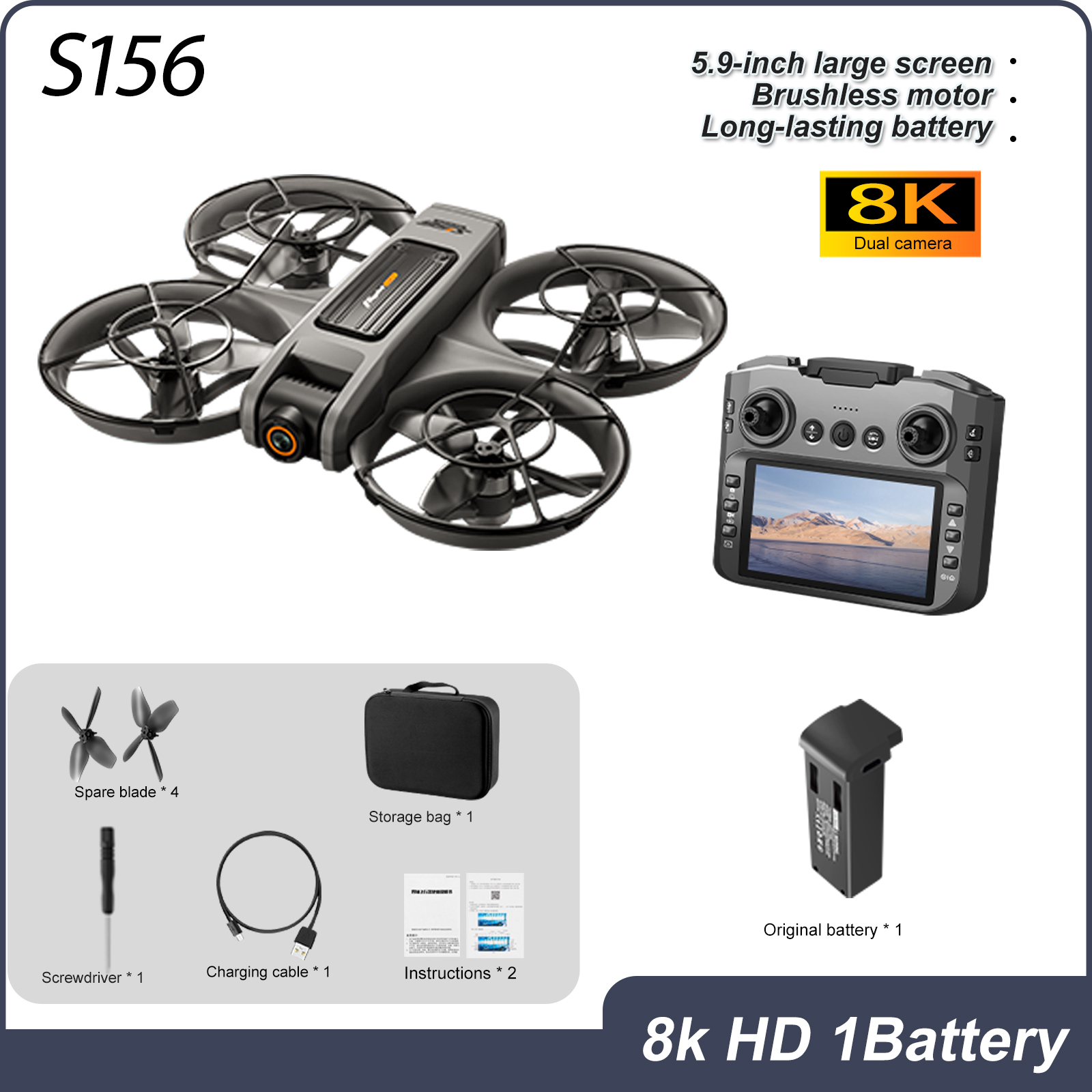 ZNLYRION S156 Brushless Drone  - Drone Camera Mount avaliação e preço