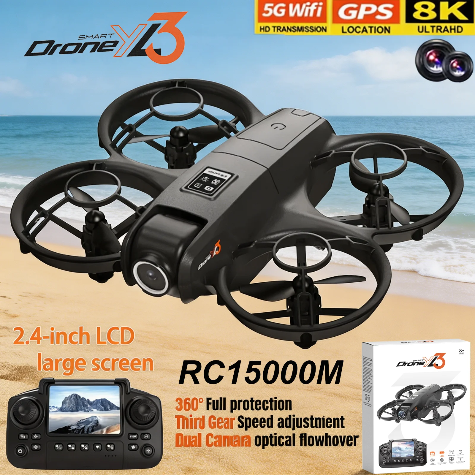 New YL3 RC Drone 8K 1080P Wide - Drone Camera Wide Angle avaliação e preço